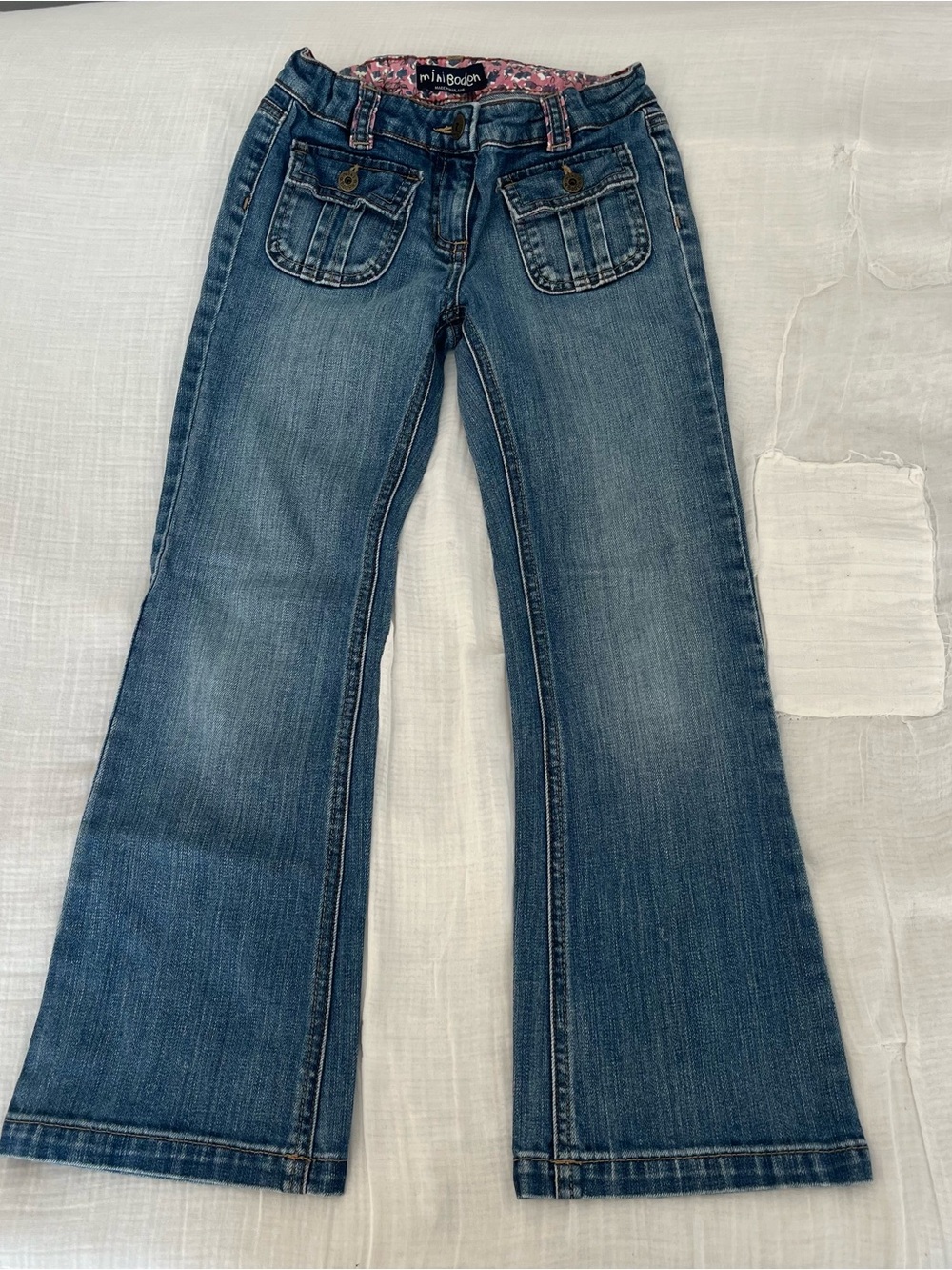 Mini Boden Girls Blue Bootcut Jeans